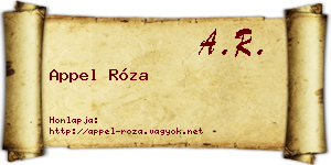 Appel Róza névjegykártya